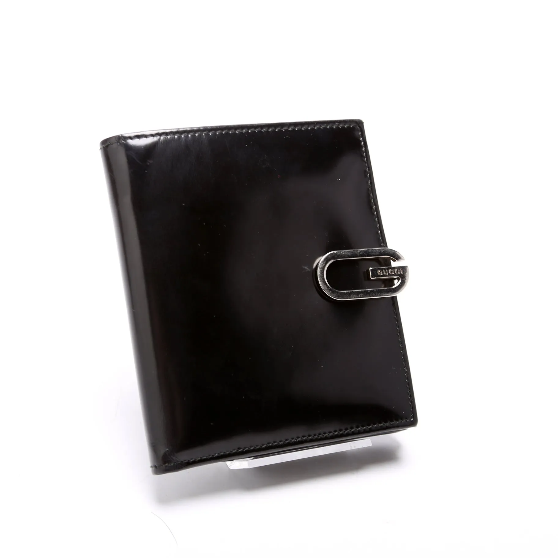 035-1147 Brushed Leather Compact Wallet Black
