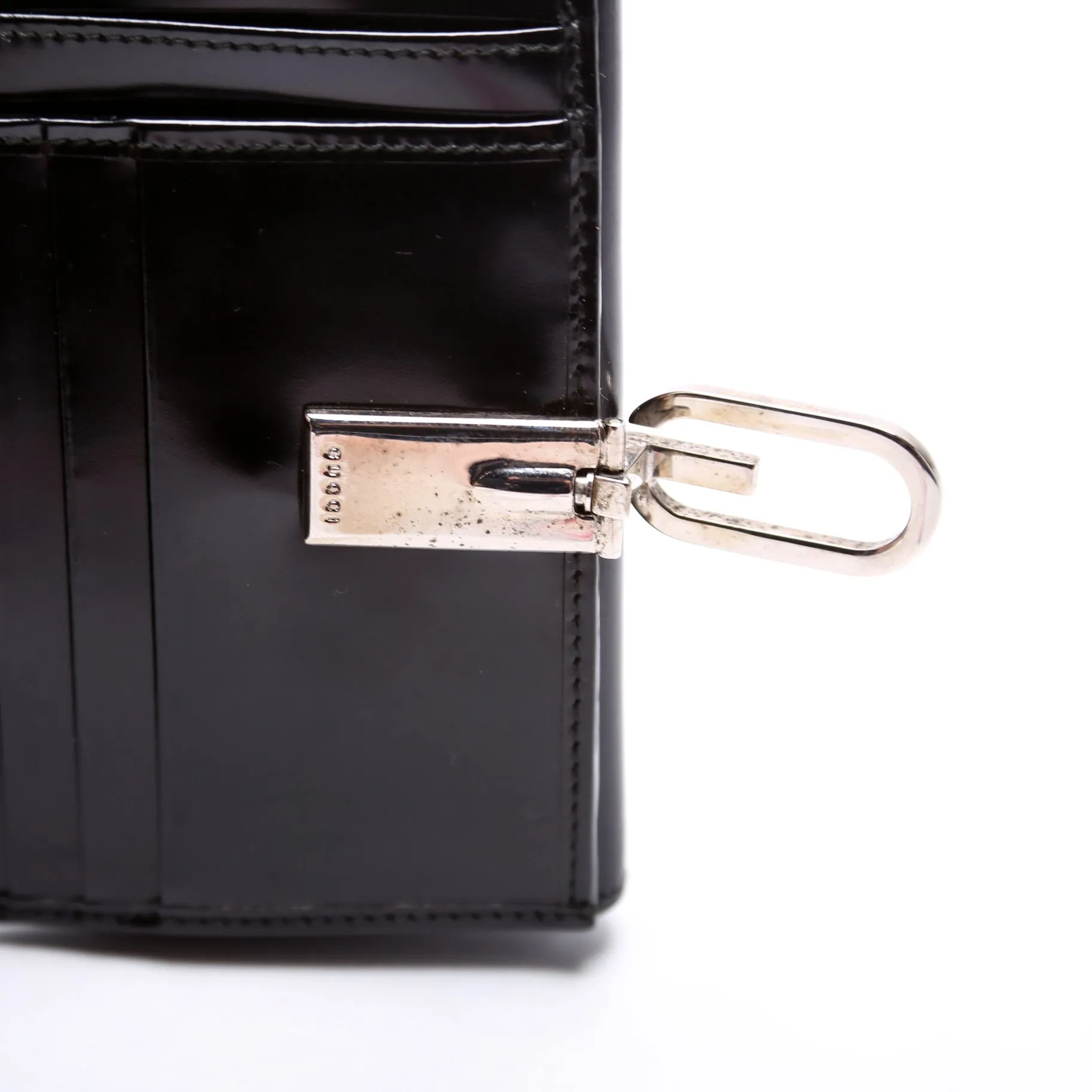 035-1147 Brushed Leather Compact Wallet Black