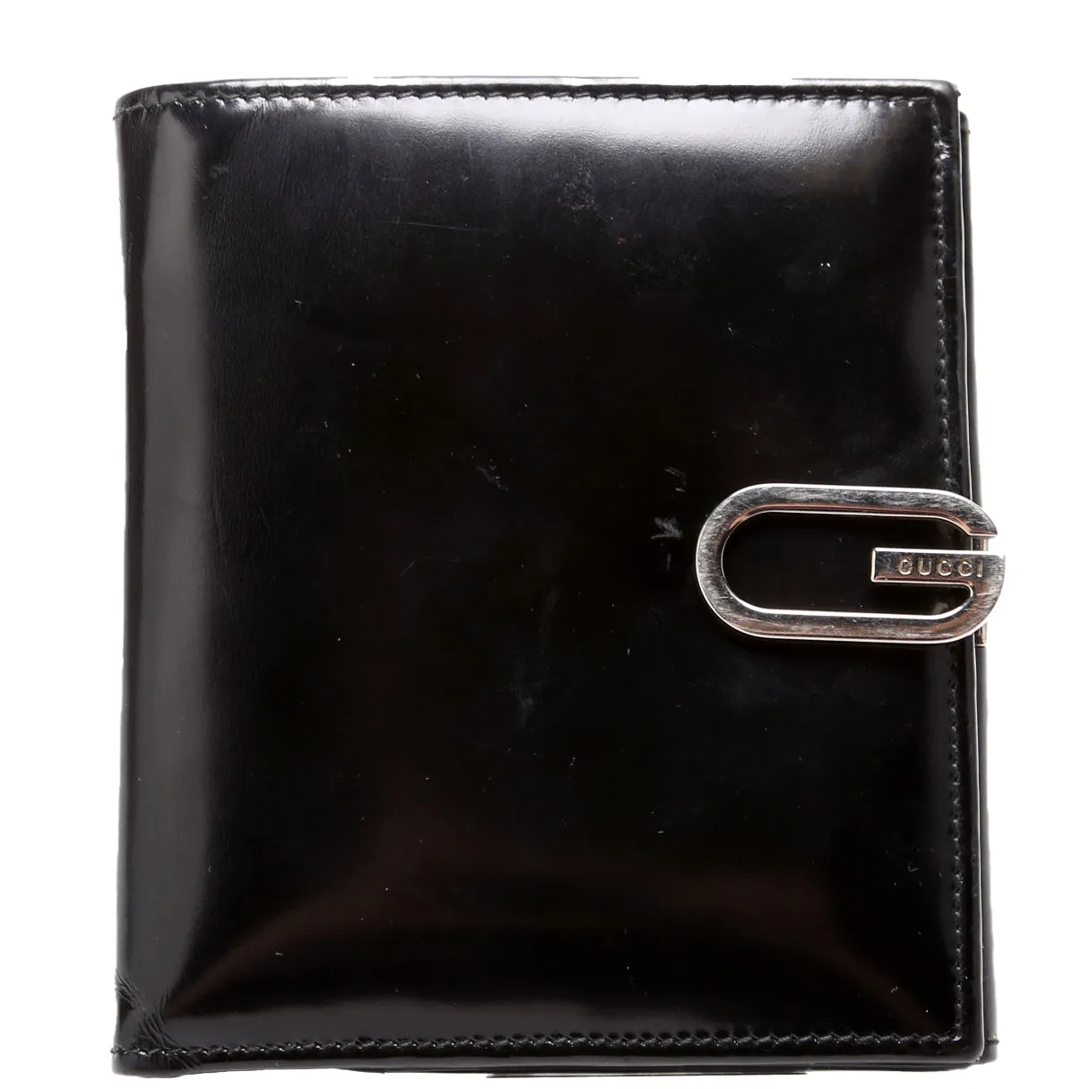 035-1147 Brushed Leather Compact Wallet Black