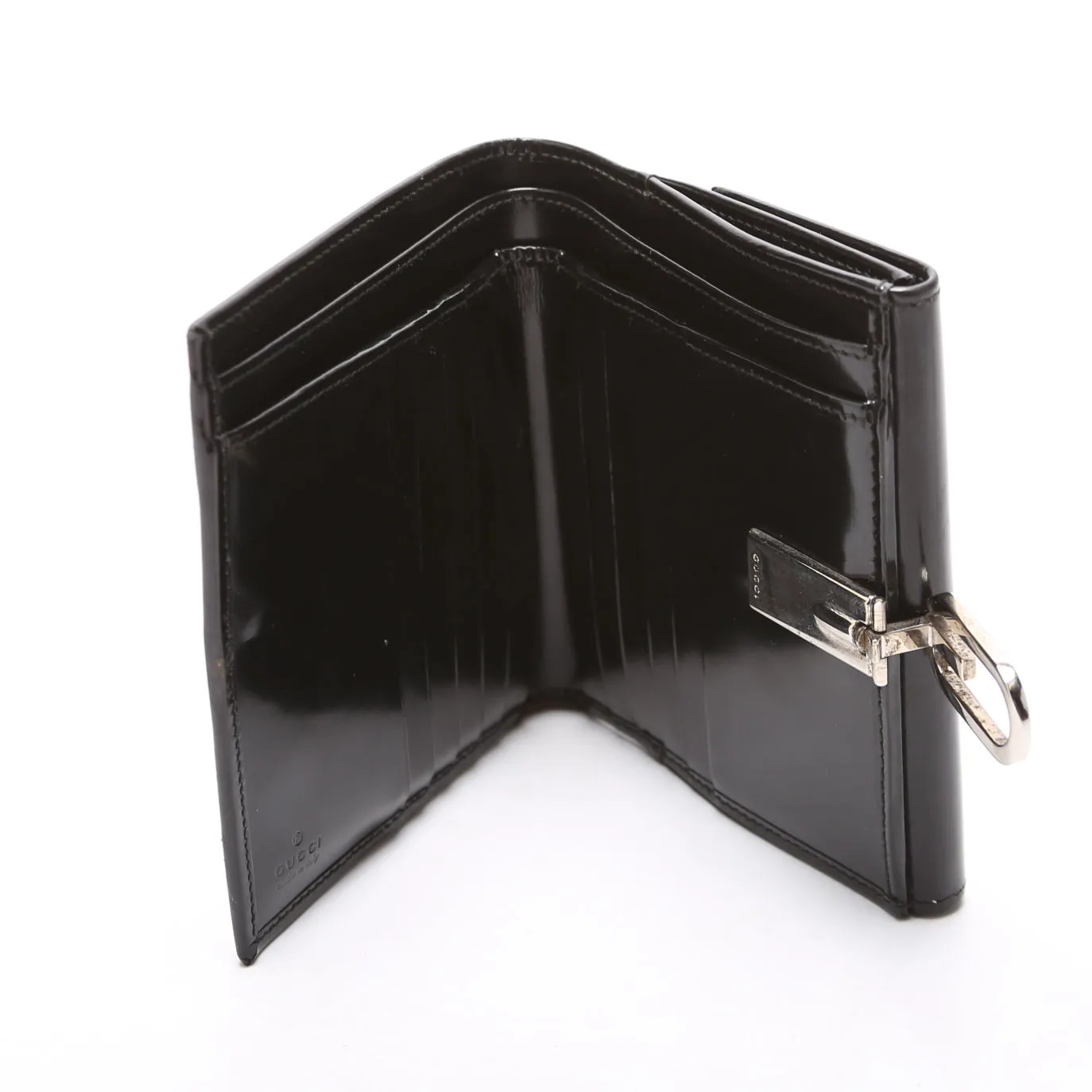 035-1147 Brushed Leather Compact Wallet Black