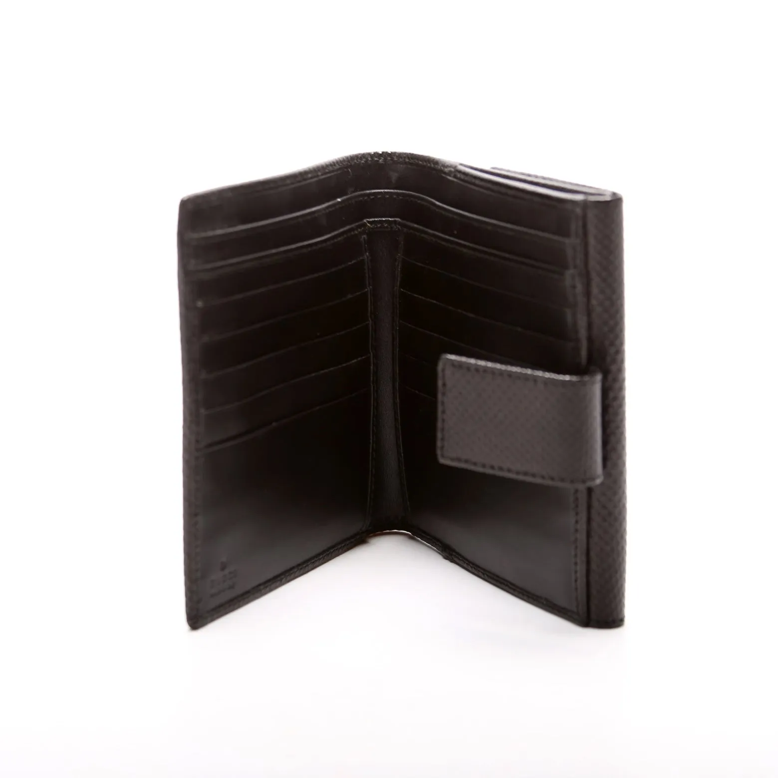 035-2184 GG Lizard Embossed Compact Trifold Wallet Black