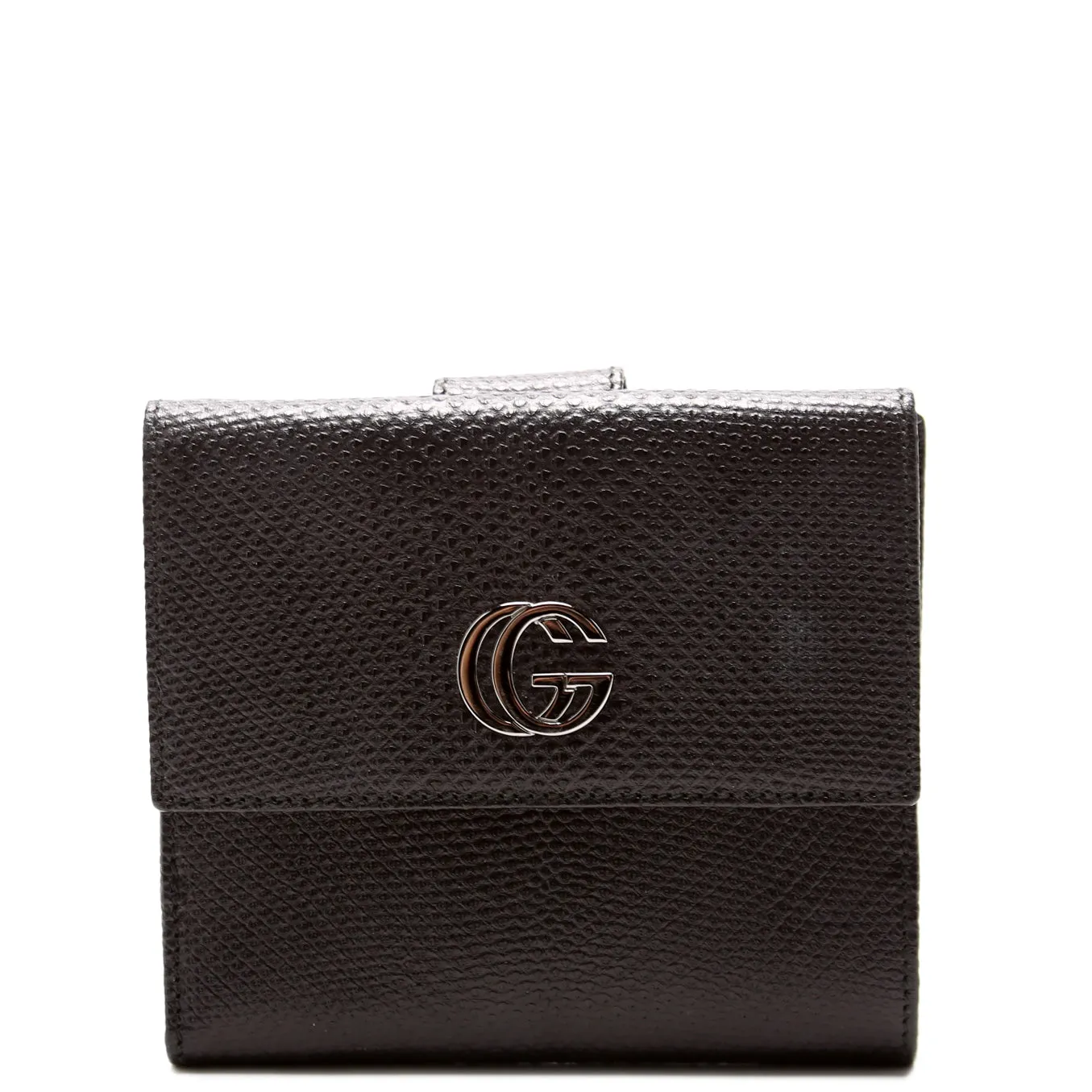 035-2184 GG Lizard Embossed Compact Trifold Wallet Black