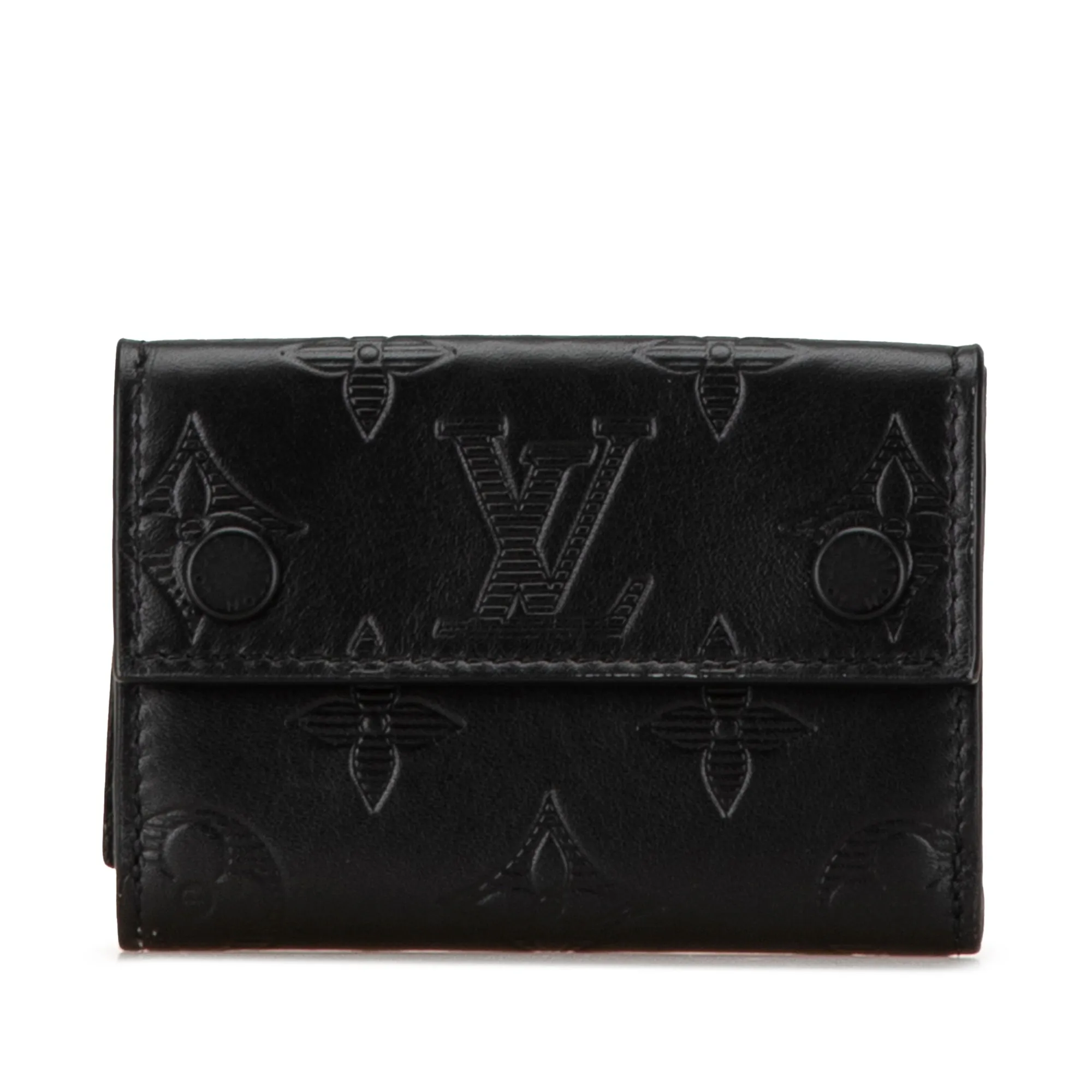 Black Louis Vuitton Monogram Shadow Discovery Compact Wallet
