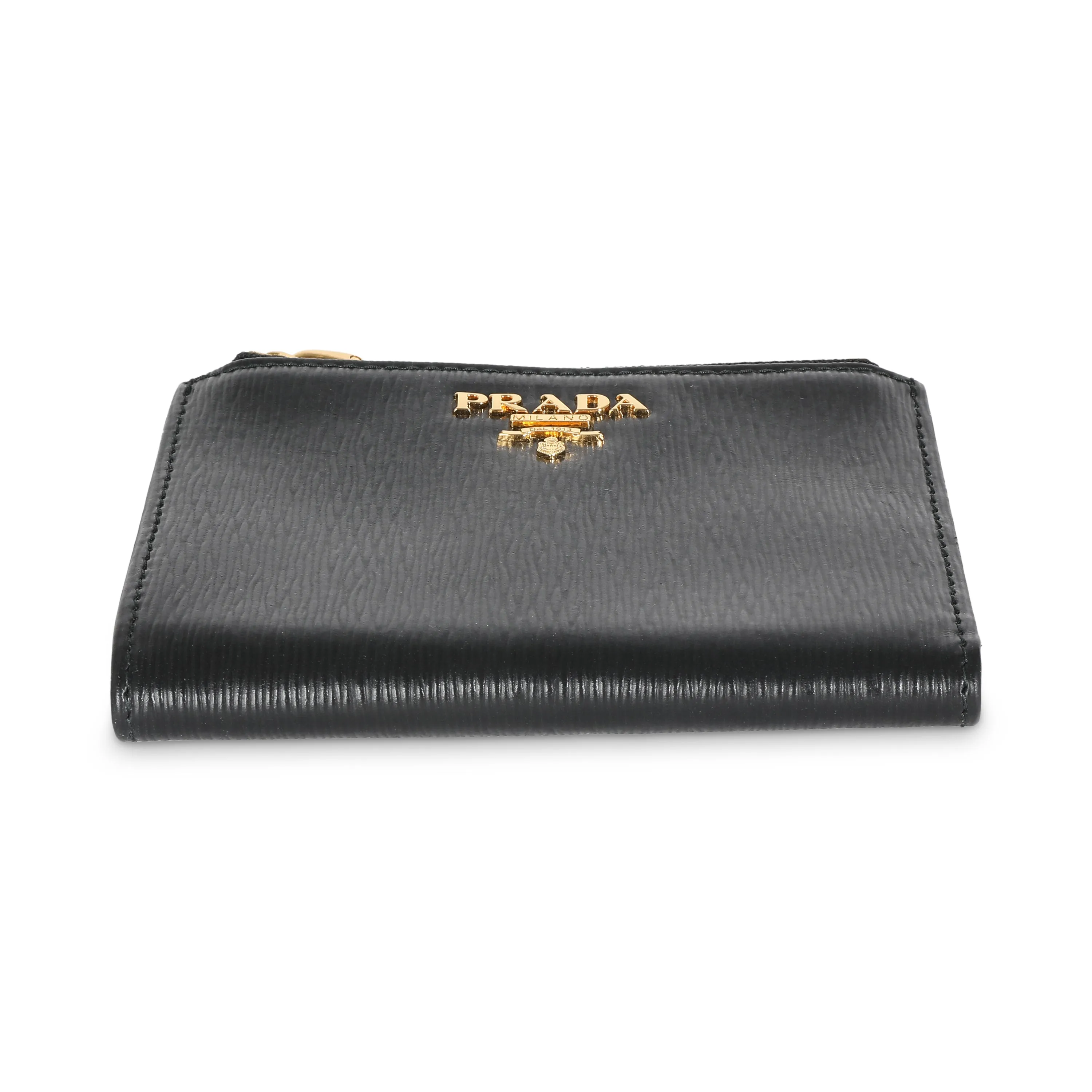 Black Vitello Move Bi-Fold Compact Wallet
