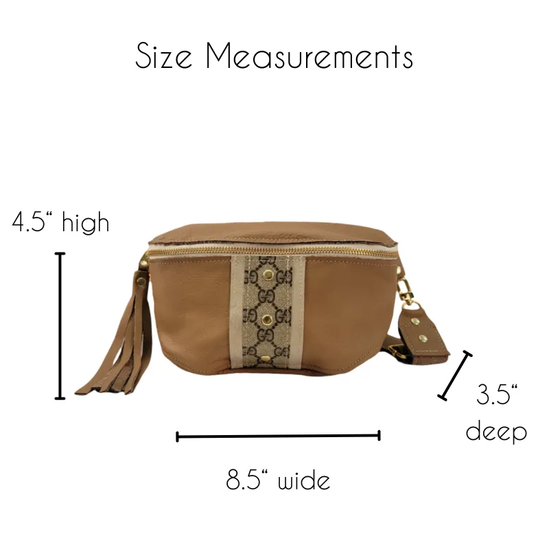 Britt Belt Bag In Mocha Mousse Leather | Upcycled GG