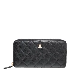 Chanel Black CC Classic Zip Around Wallet