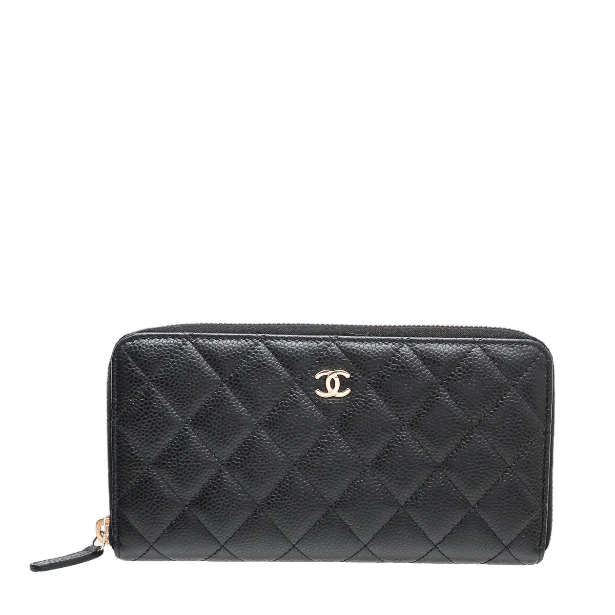 Chanel Black CC Classic Zip Around Wallet
