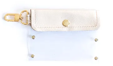 Clear Keeper Card Holder In Vinyl, Leather (Pre Made)