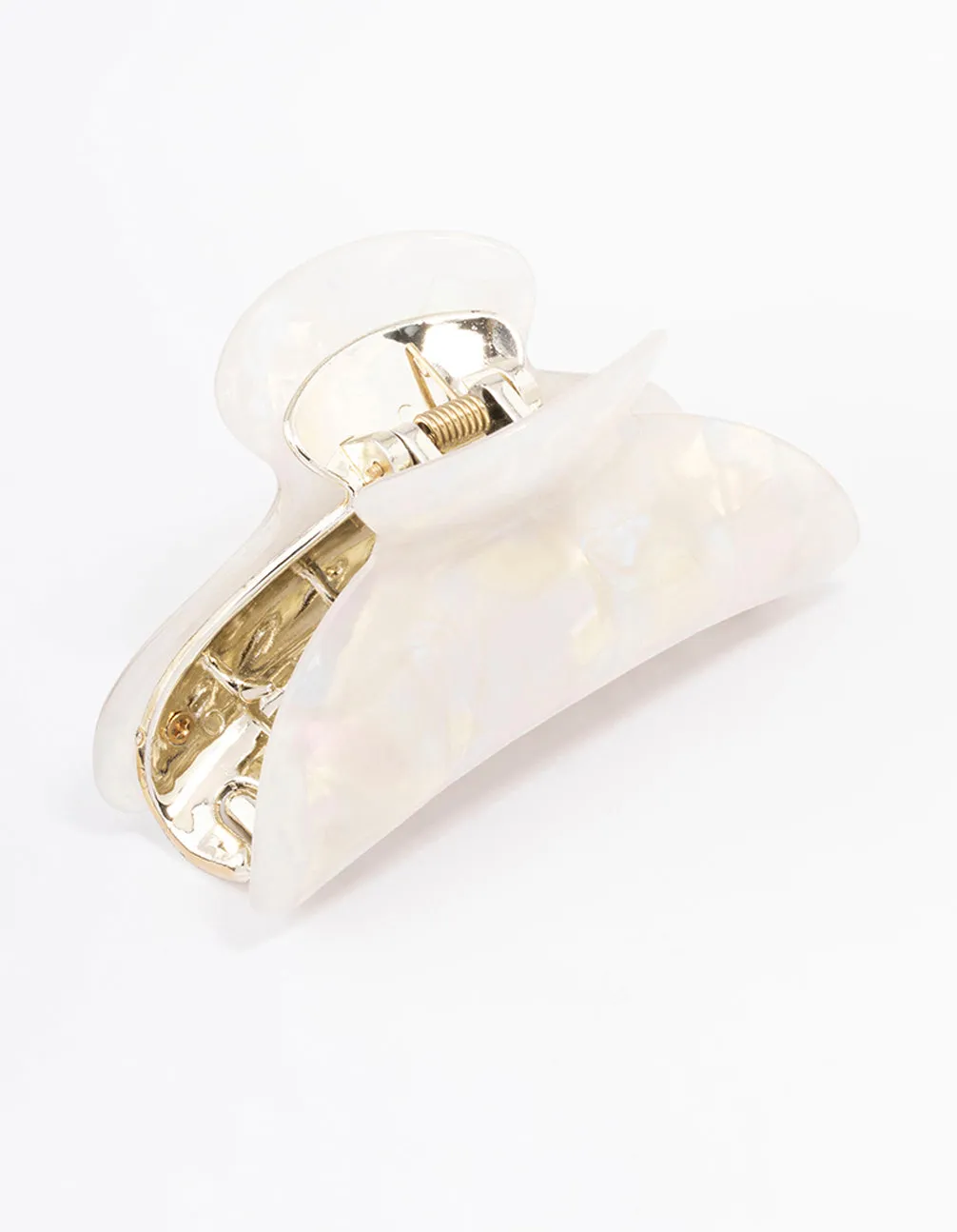 Cream Acrylic Irregular Hair Claw Clip