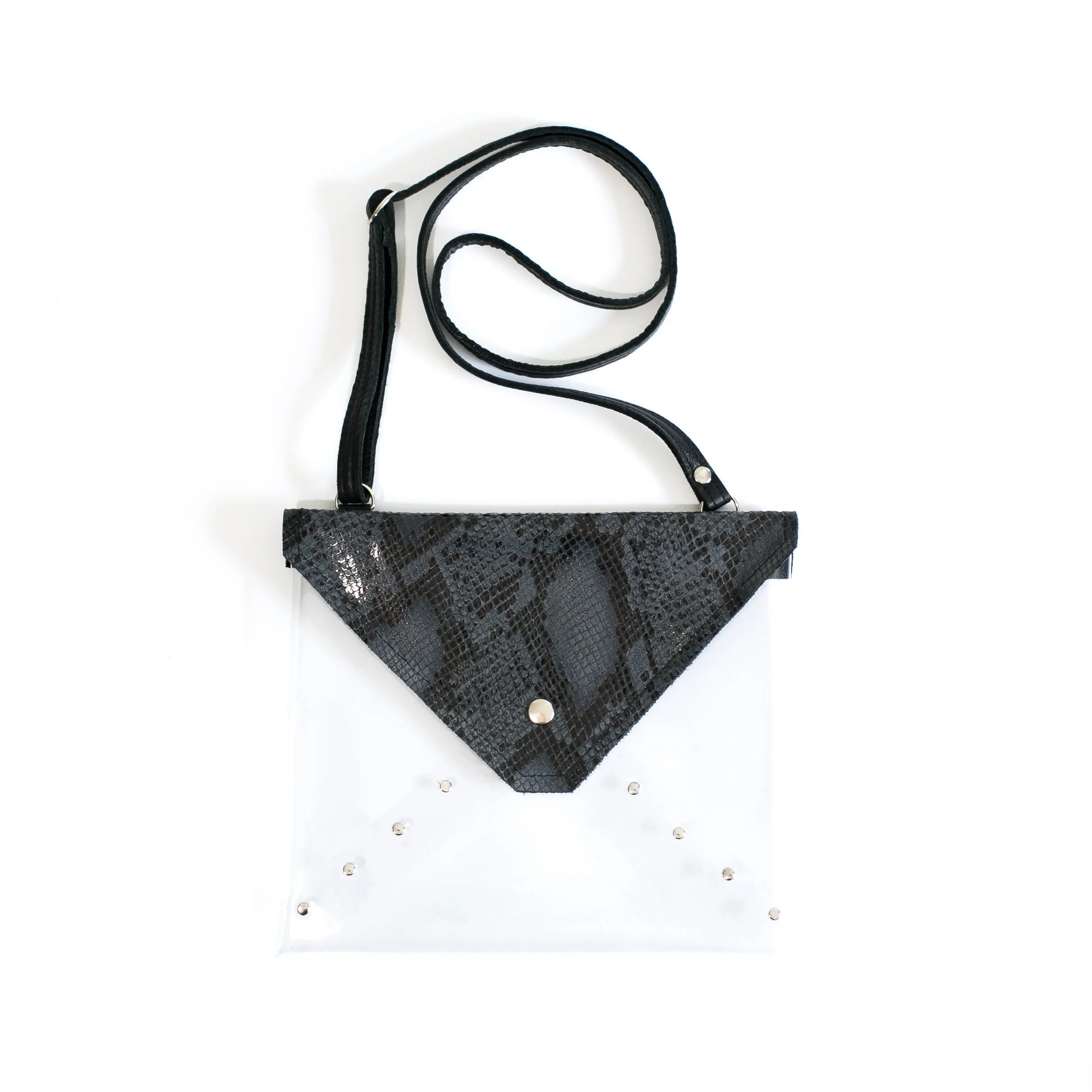 Game Time Crossbody In Navy Python Leather (Pre Made)