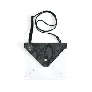 Game Time Crossbody In Navy Python Leather (Pre Made)