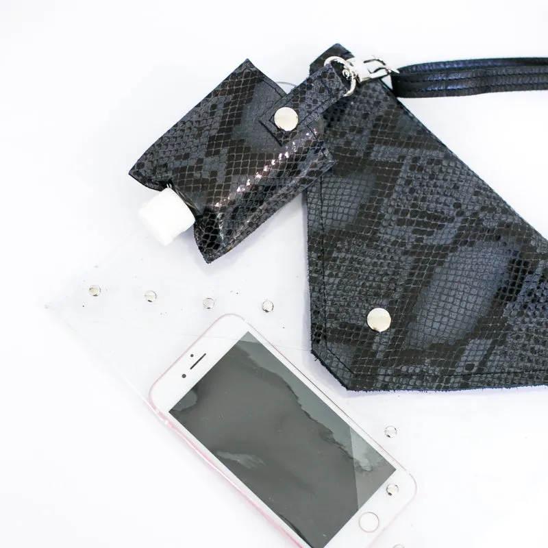 Game Time Crossbody In Navy Python Leather (Pre Made)