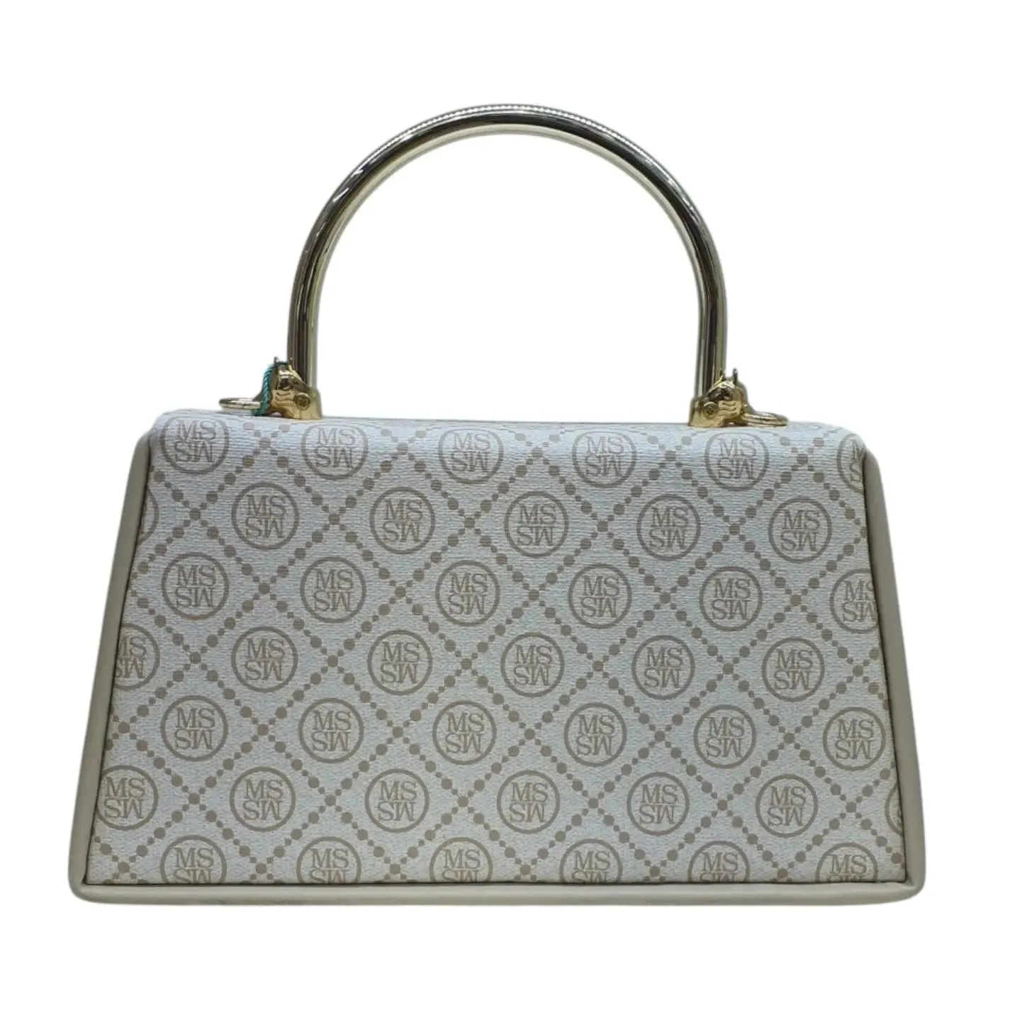 MS Womens Monogram Top Handle Handbag with Gold Flap
