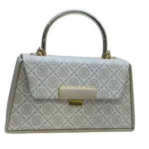 MS Womens Monogram Top Handle Handbag with Gold Flap