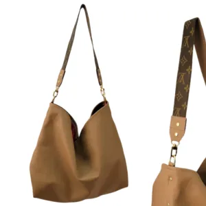 Sheila Shoulder Bag In Mocha Mousse Leather | Upcycled LV