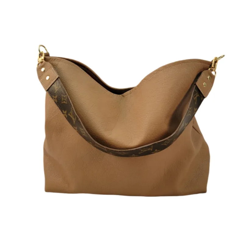 Sheila Shoulder Bag In Mocha Mousse Leather | Upcycled LV