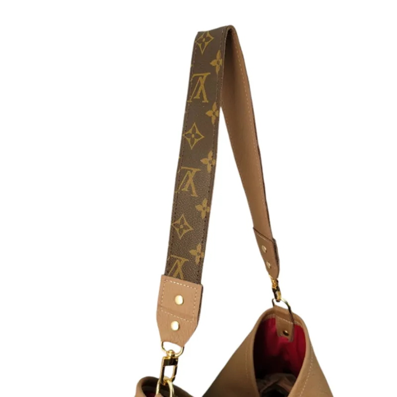 Sheila Shoulder Bag In Mocha Mousse Leather | Upcycled LV