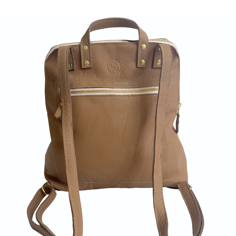 Upcycled Louis Vuitton Backpack in Mocha Mousse Leather